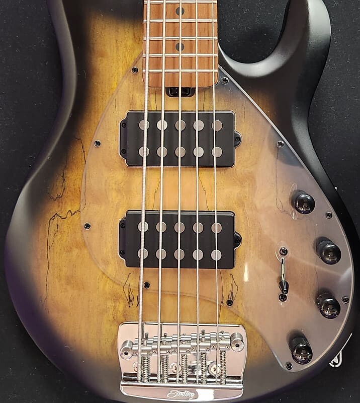 

Басс гитара Sterling by Music Man StingRay 5 HH RAY35HH Spalted Maple, Natural Burst Satin