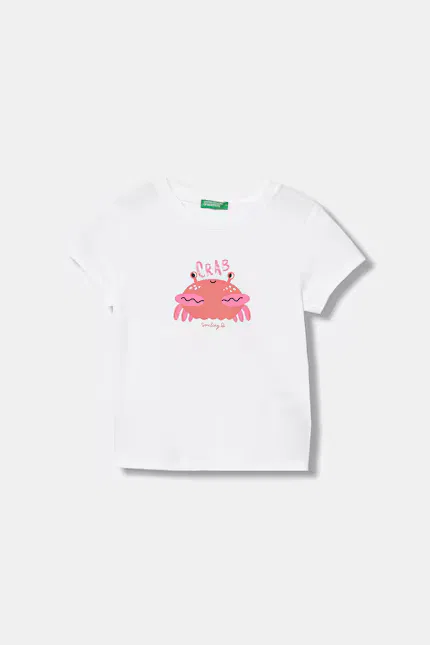 Футболка с коротким рукавом принт животное United Colors of Benetton, белый