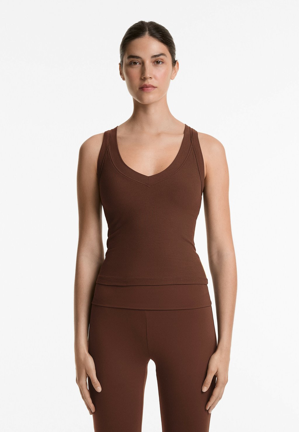 

Топ SOFT TOUCH RIB OYSHO, цвет Mottled Brown