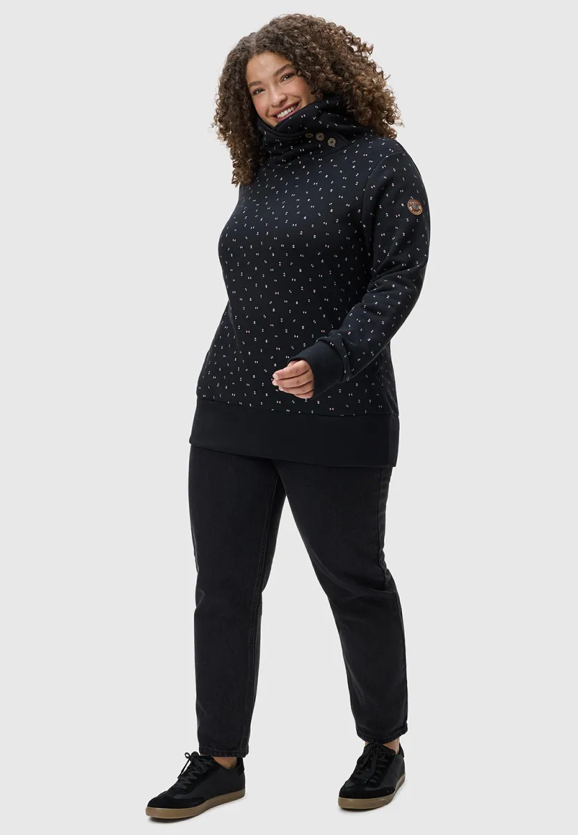 

Свитер с шалевым воротником Ragwear "Angell Plus", мягкий женский свитер с воротником-дымоходом, черный