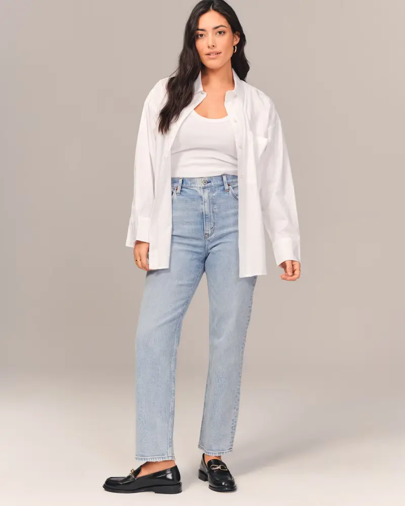 

Джинсы Abercrombie & Fitch Curve Love Женские 30/10S Синий деним Прямой крой JDM080