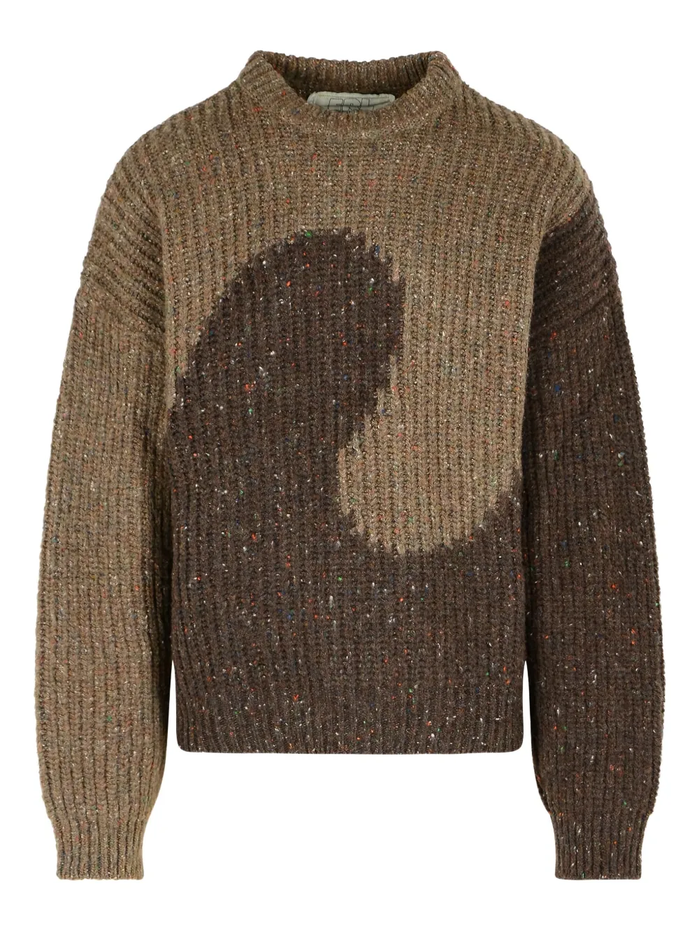 

Двухцветный свитер с длинными рукавами ERL, коричневый