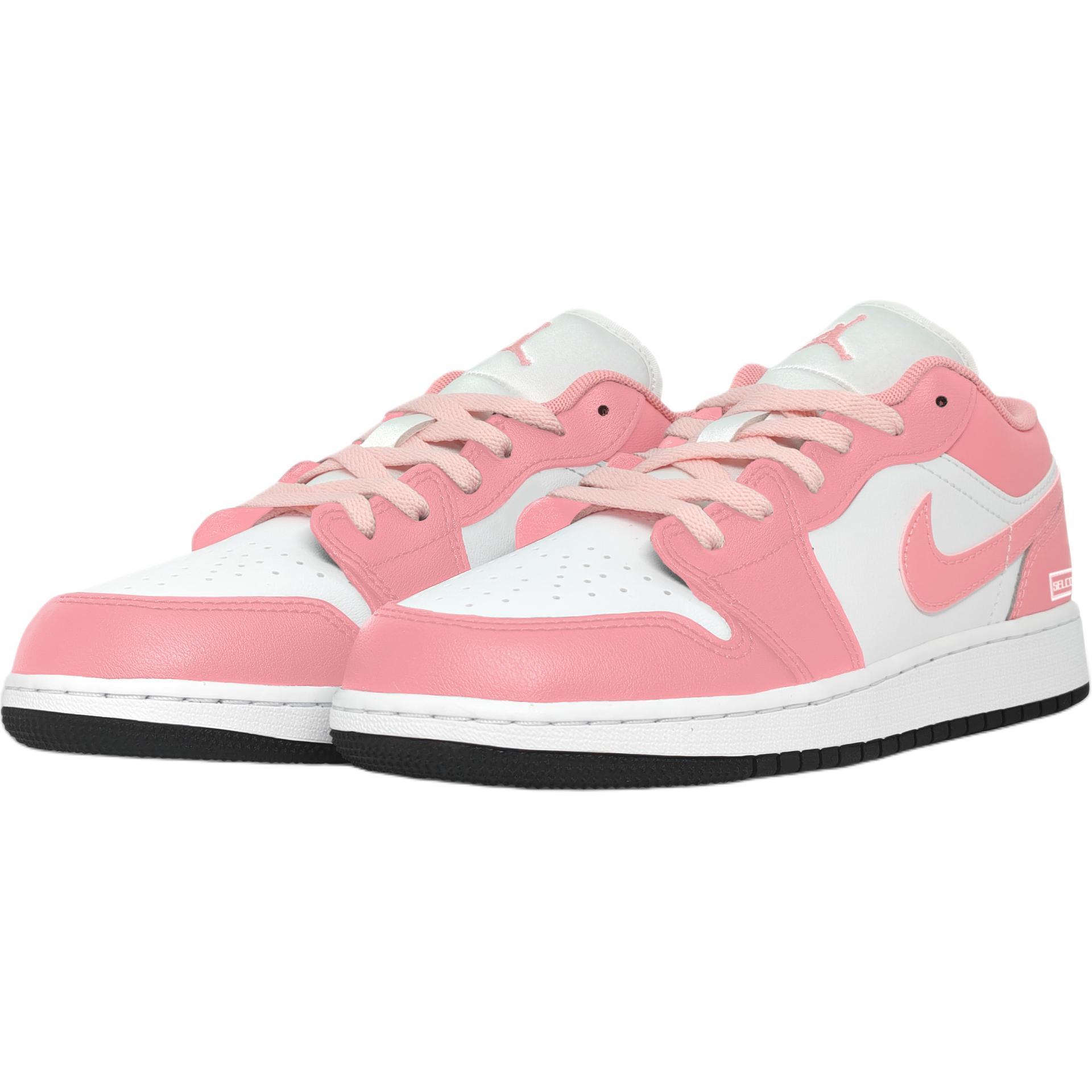 Jordan Air 1 Sweet Pink Girlish Abrasion Resistant Low top детские баскетбольные кроссовки White Pink для подростков — фото 4