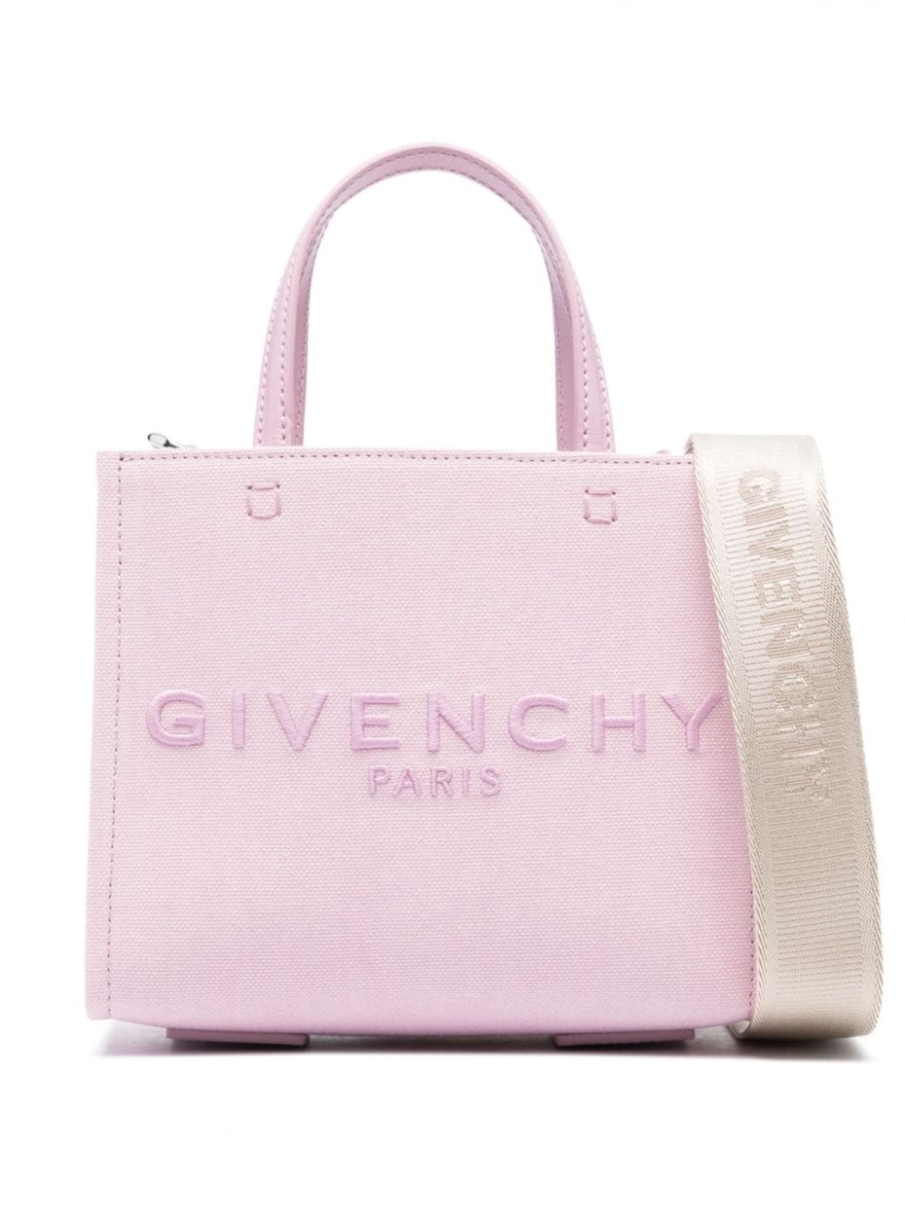 

Сумка-тоут Givenchy Mini G с вышитым логотипом, розовый