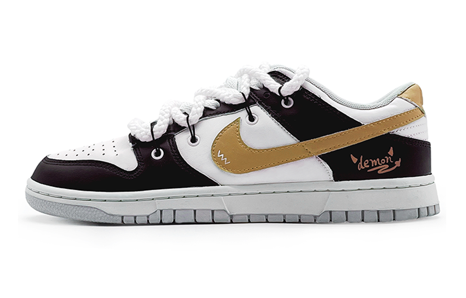 

Кроссовки Nike Dunk Skateboarding Shoes Women's Low-top Black/yellow/white, черный