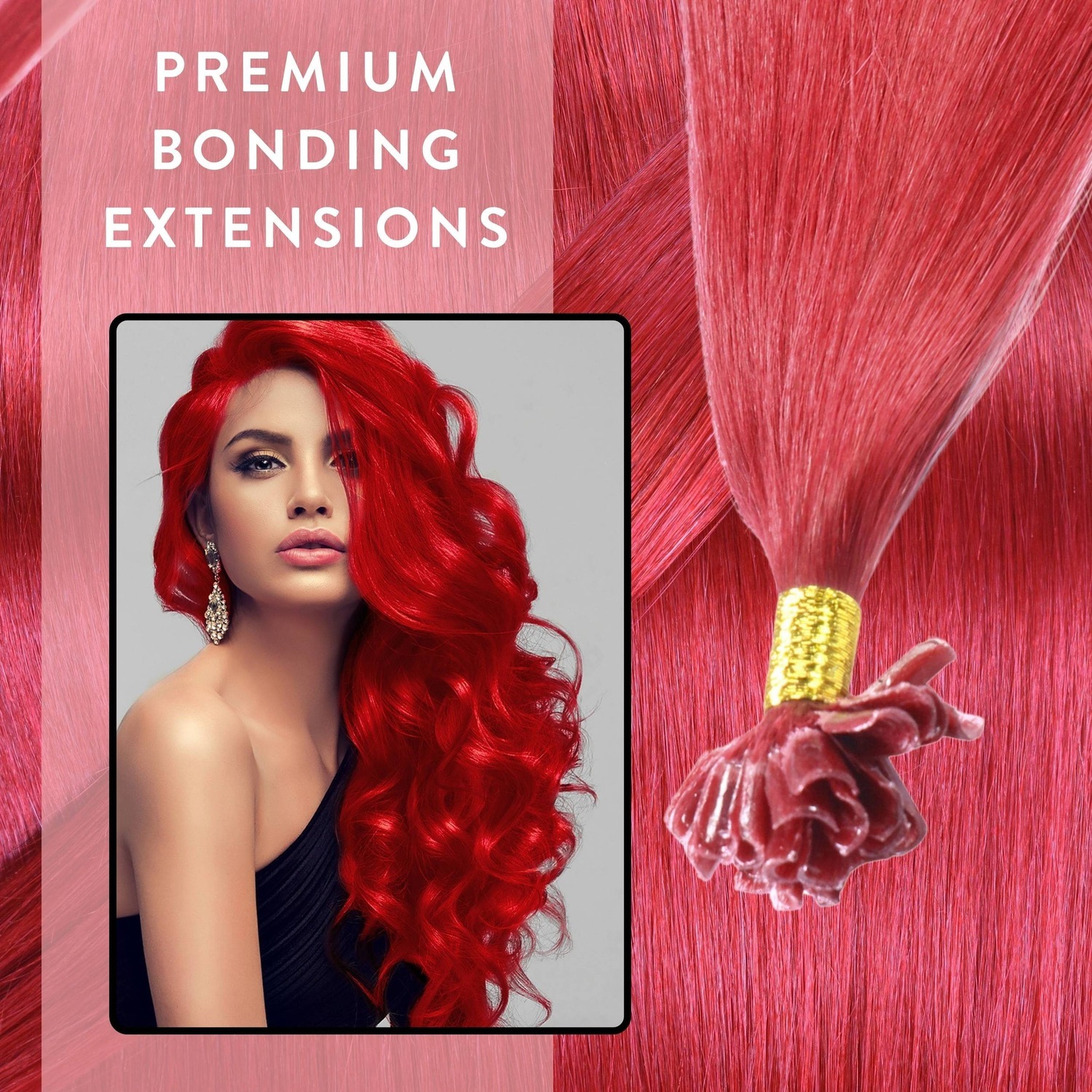 Накладные волосы bonding extensions premium echthaar #0/44 rot-intensiv 0,8g Hair2Heart, количество 25 шт. — фото 2
