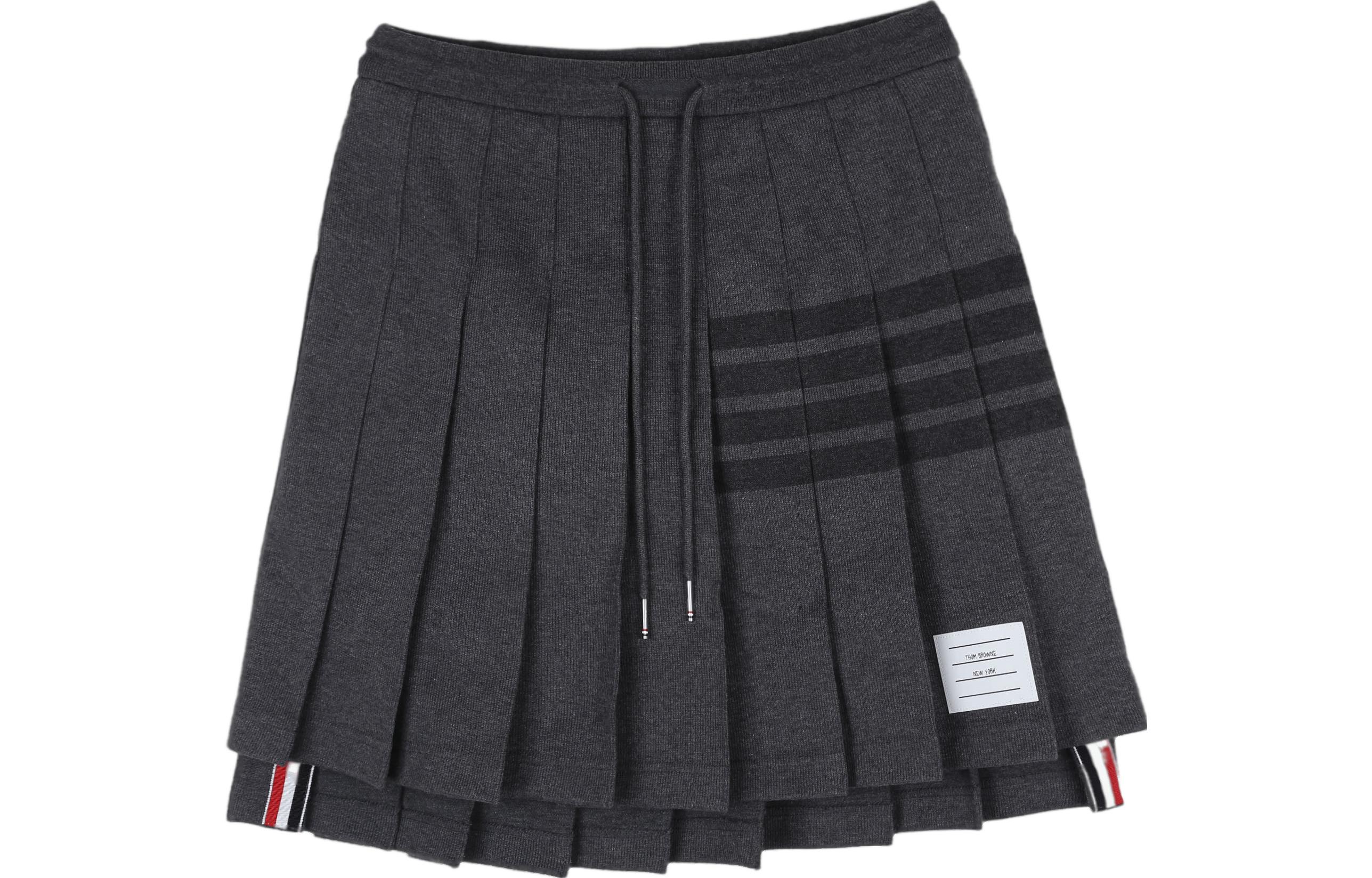 

Повседневная короткая юбка женская темно-серая THOM BROWNE