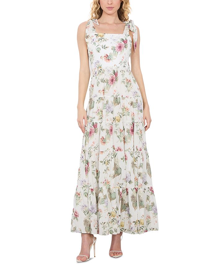 

Платье макси Monnie с завязками на плечах Alice and Olivia, белый