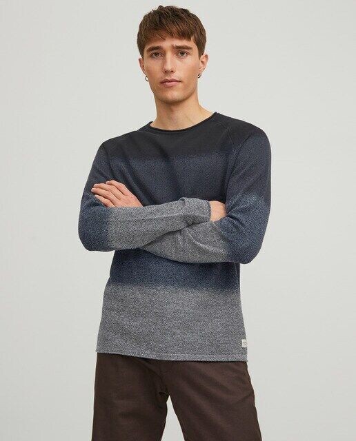 

Мужской свитер с круглым вырезом Jack & Jones, синий
