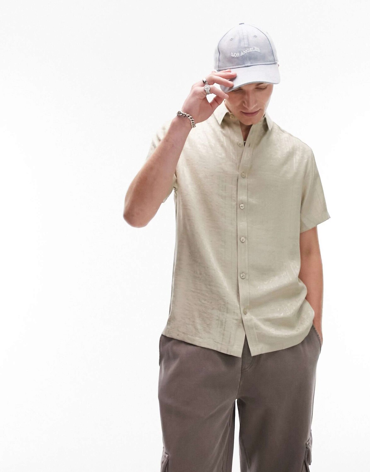 

Жаккардовая рубашка-бандана свободного кроя с короткими рукавами Topman