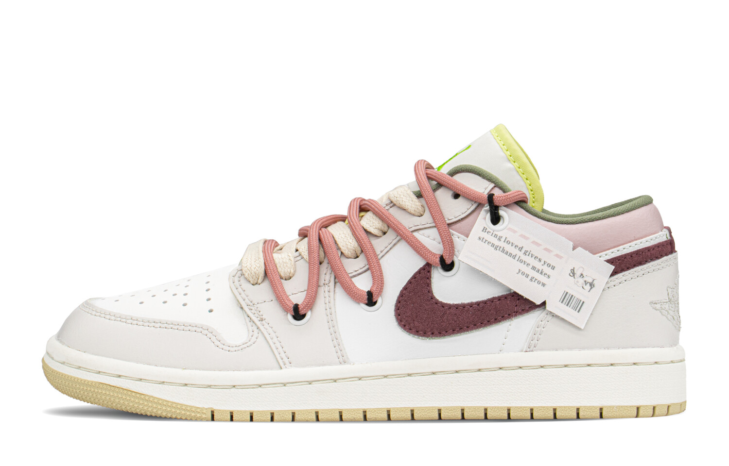 

Кроссовки Air JORDAN 1 Vintage Basketball Shoes Women's Low-Top Beige Red