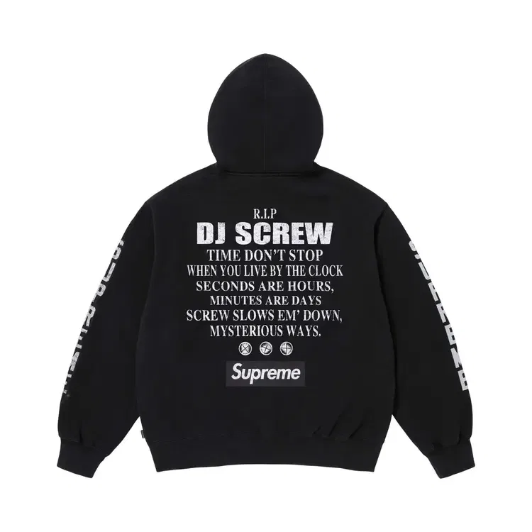 Толстовка на молнии с капюшоном Supreme x Dj Screw, черный — фото 2