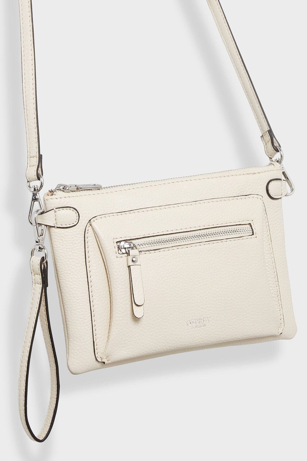 

Кошелек из рубиновой кожи на длинном ремешке Osprey London, серый