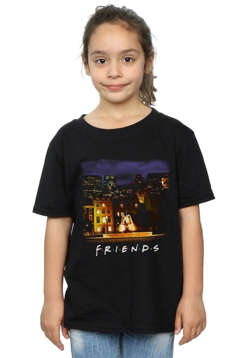 

Хлопковая футболка Nighttime Fountain Friends, черный