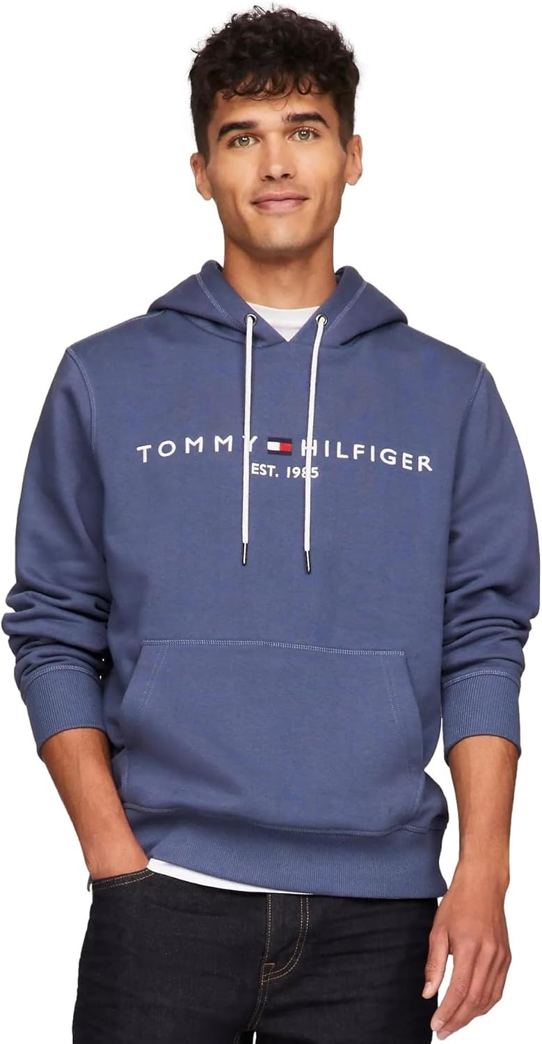 

Мужская культовая флисовая толстовка с вышитым логотипом Tommy Hilfiger, коллекция 2024, размер M, черный, Bank Blue