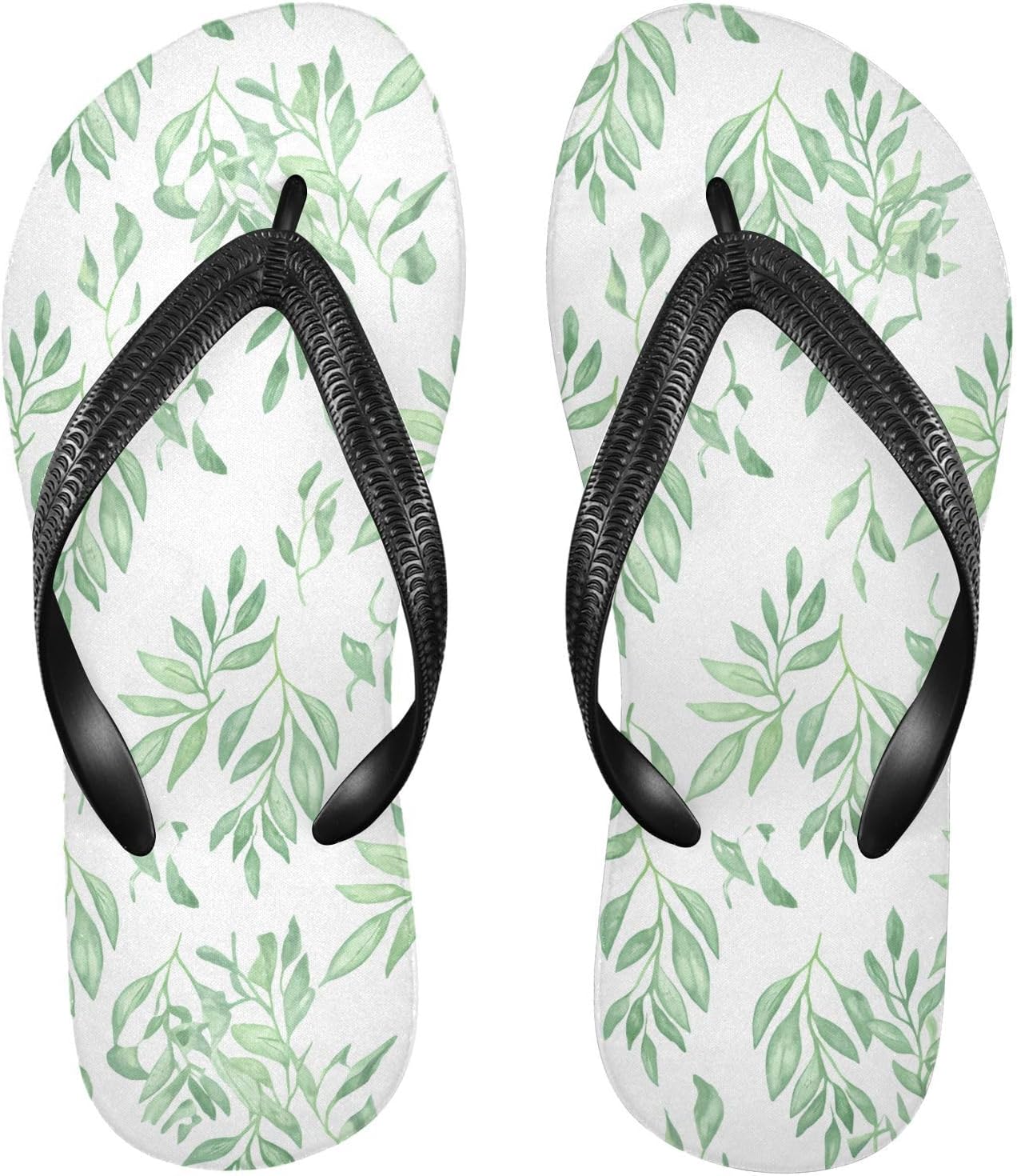

Вьетнамки с зеленой листвой, босоножки для пляжа, резиновые нескользящие летние тапочки для женщин и мужчин, для прогулок Sinestour