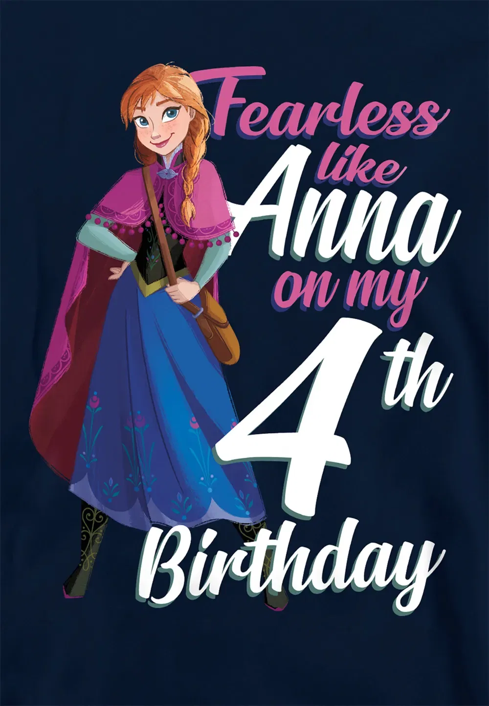 Детская худи Frozen Fearless Like Anna, Disney, темно-синий — фото 2