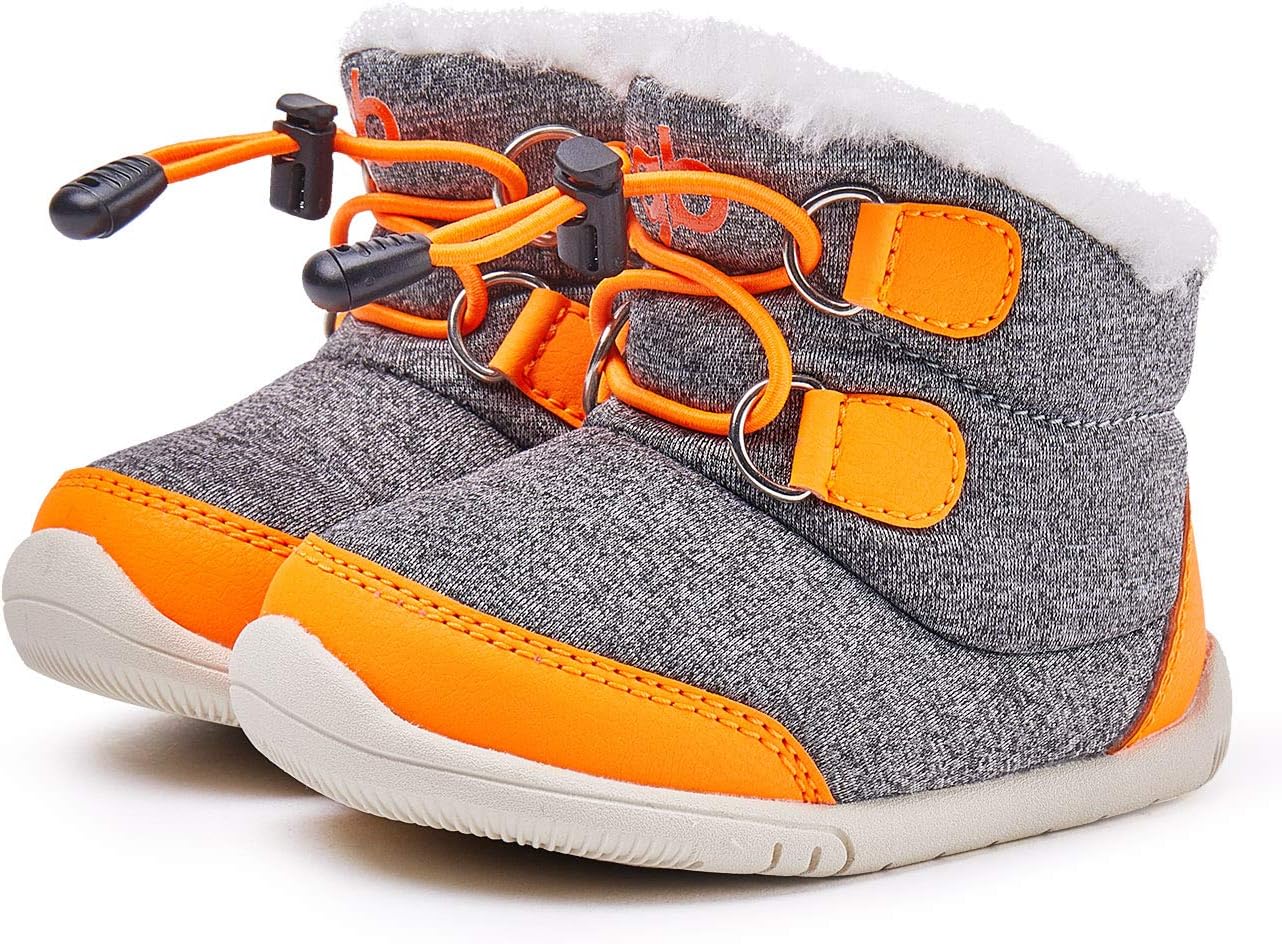 

Детские зимние ботинки BMCiTYBM для малышей, обувь для детей мальчиков и девочек с искусственным мехом для холодной погоды, 1-Orange