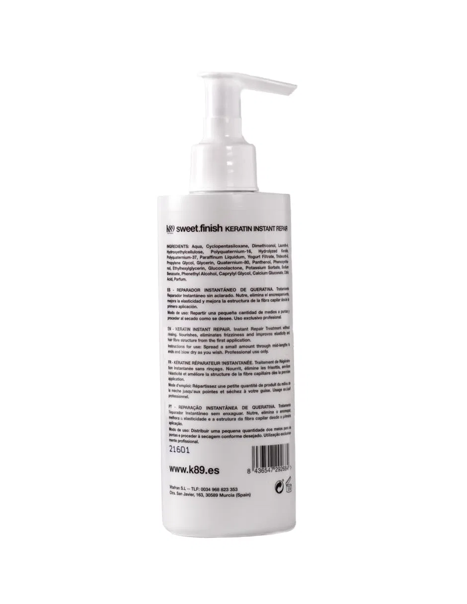Несмываемый кератиновый восстанавливающий спрей «Sweet Finish Keratin Instant Repair» 250 мл от K89 K89 Hair Expert — фото 2