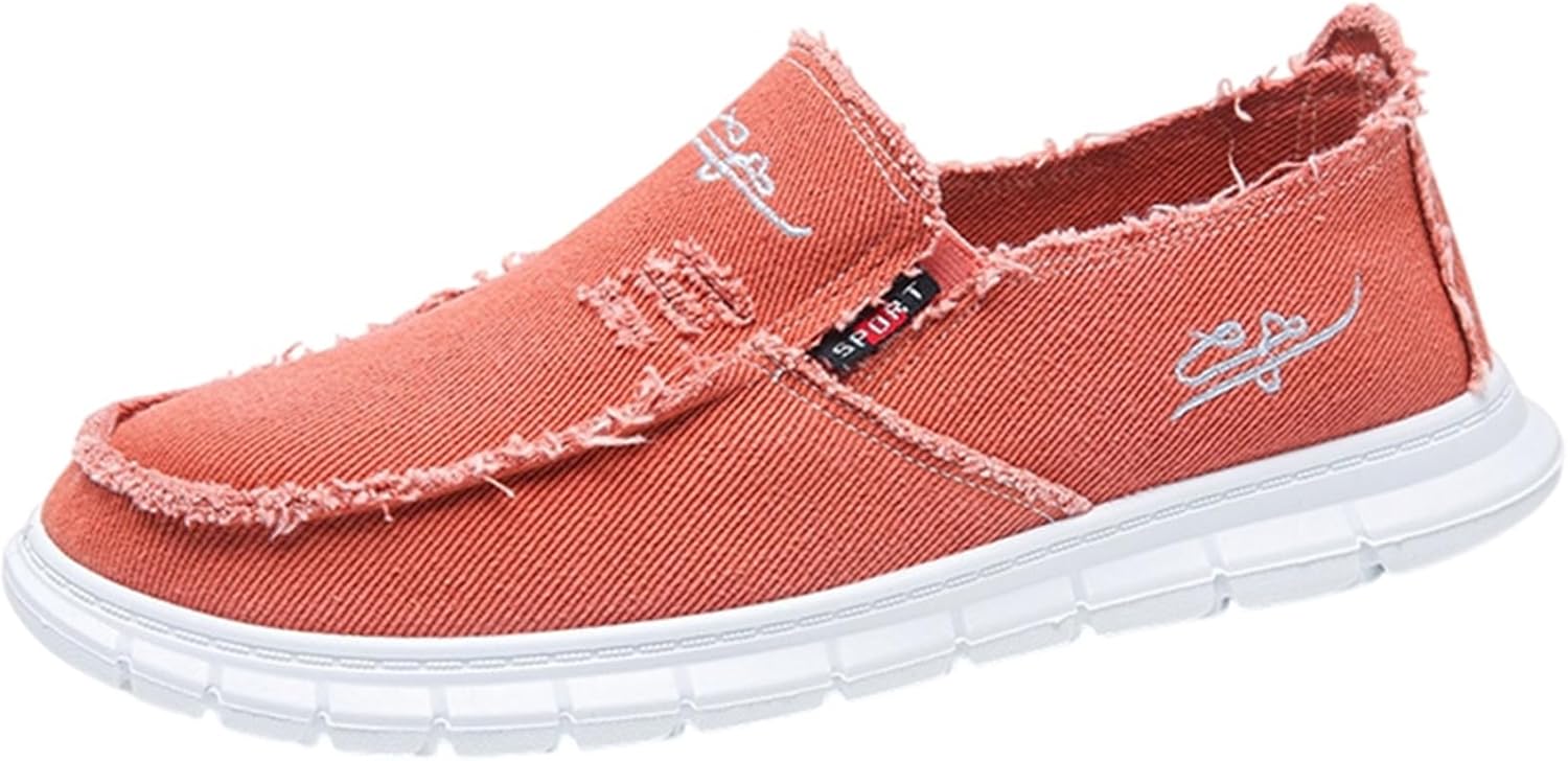 

Мужские удобные мокасины без шнурков широкого размера, повседневные тканевые мокасины, мужские туфли для прогулок на лодке Sywzx&Xfybz, красный