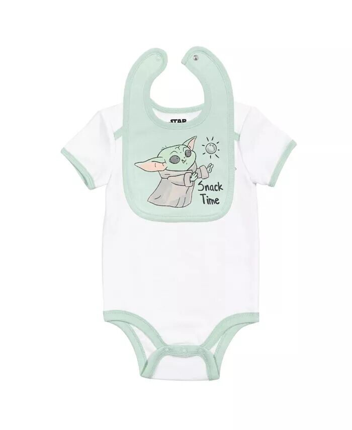 Комплект «Звездные войны» для маленьких мальчиков «Мандалорец» Baby Yoda Layette, боди, брюки, нагрудник, шапка Star Wars, мультиколор — фото 3