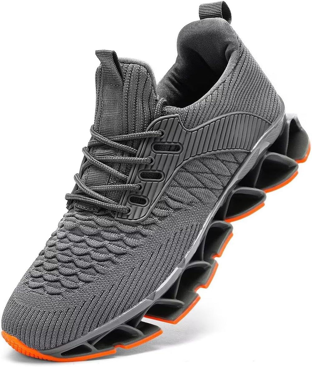 

Мужские слипоны для ходьбы и бега, теннисные кроссовки Blade, повседневные модные кроссовки, удобные, с противоскользящей подошвой, для работы, спорта и тренировок Hetohec, темно-серый