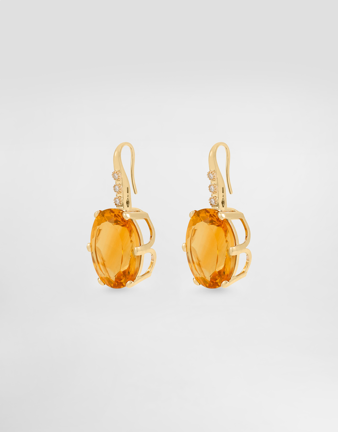DOLCE & GABBANA Серьги Anna из желтого золота 18 карат с цитринами и бриллиантами — фото 2