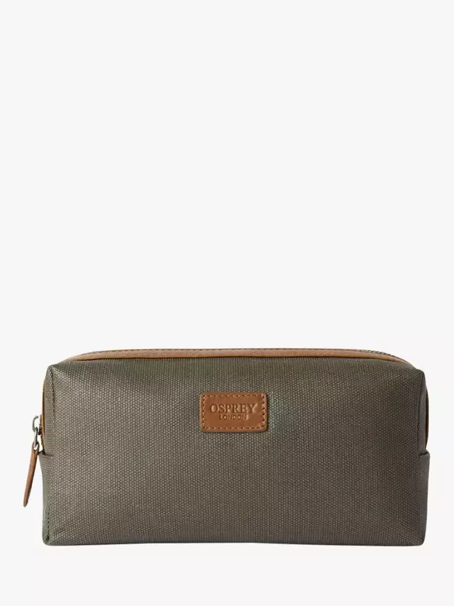 Небольшая косметичка Grantham из вощеного холста и кожи OSPREY LONDON, Khaki