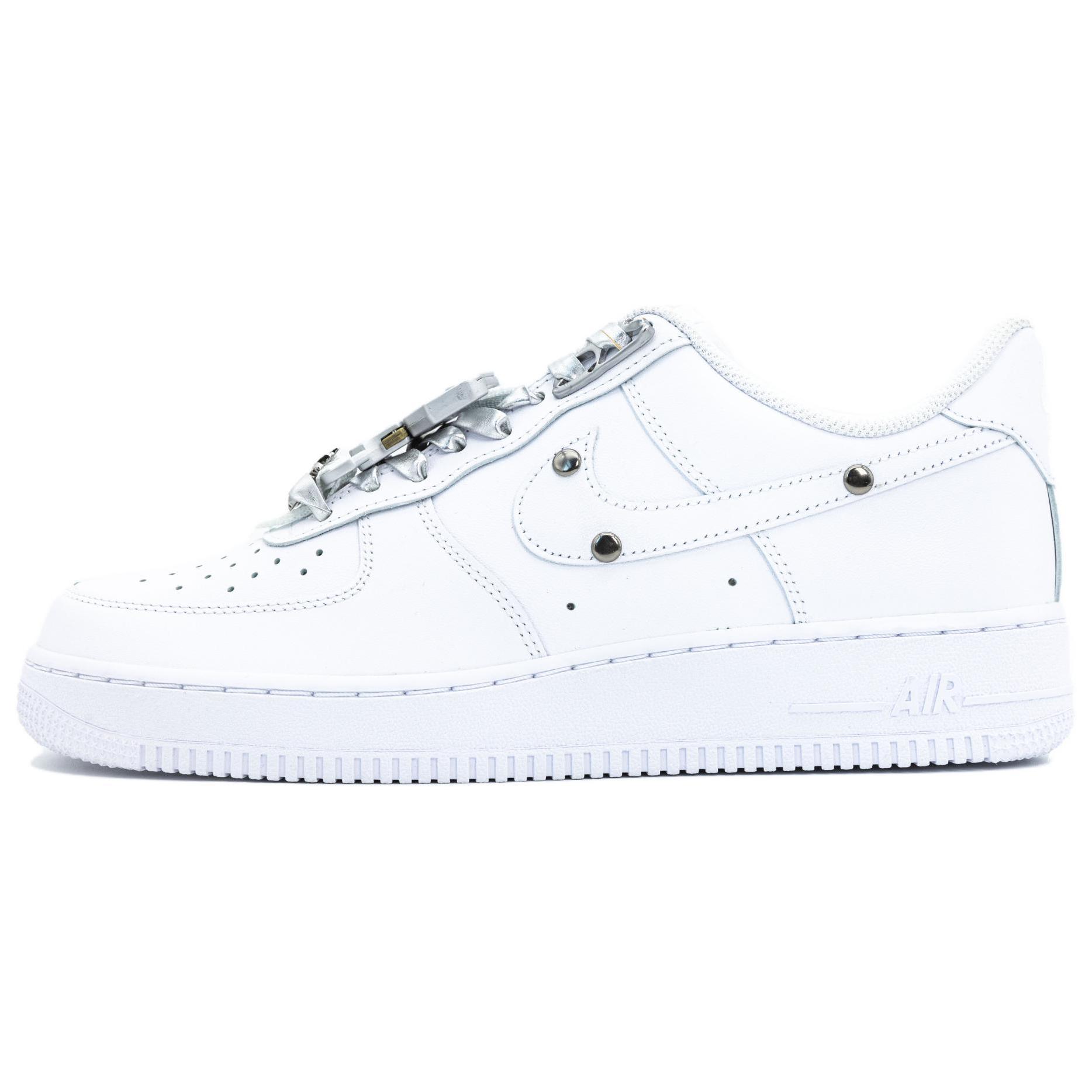 

Nike Кроссовки Air Force 1 White Rhythm Silver Glow с антискользящим покрытием, износостойкие, низкие, для скейтбординга, мужские, белые