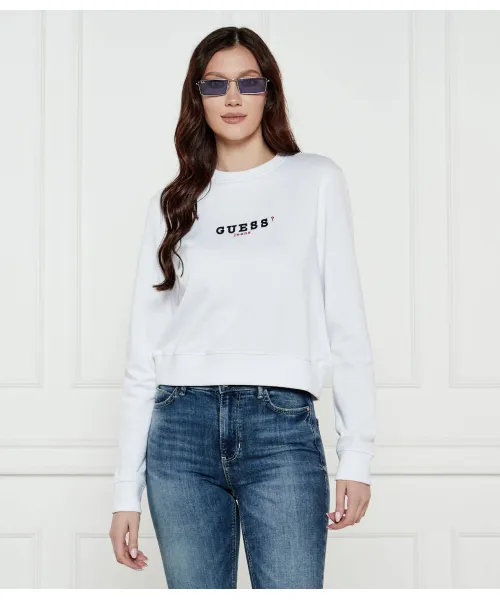 

Толстовка Cropped fit Guess Jeans, белый