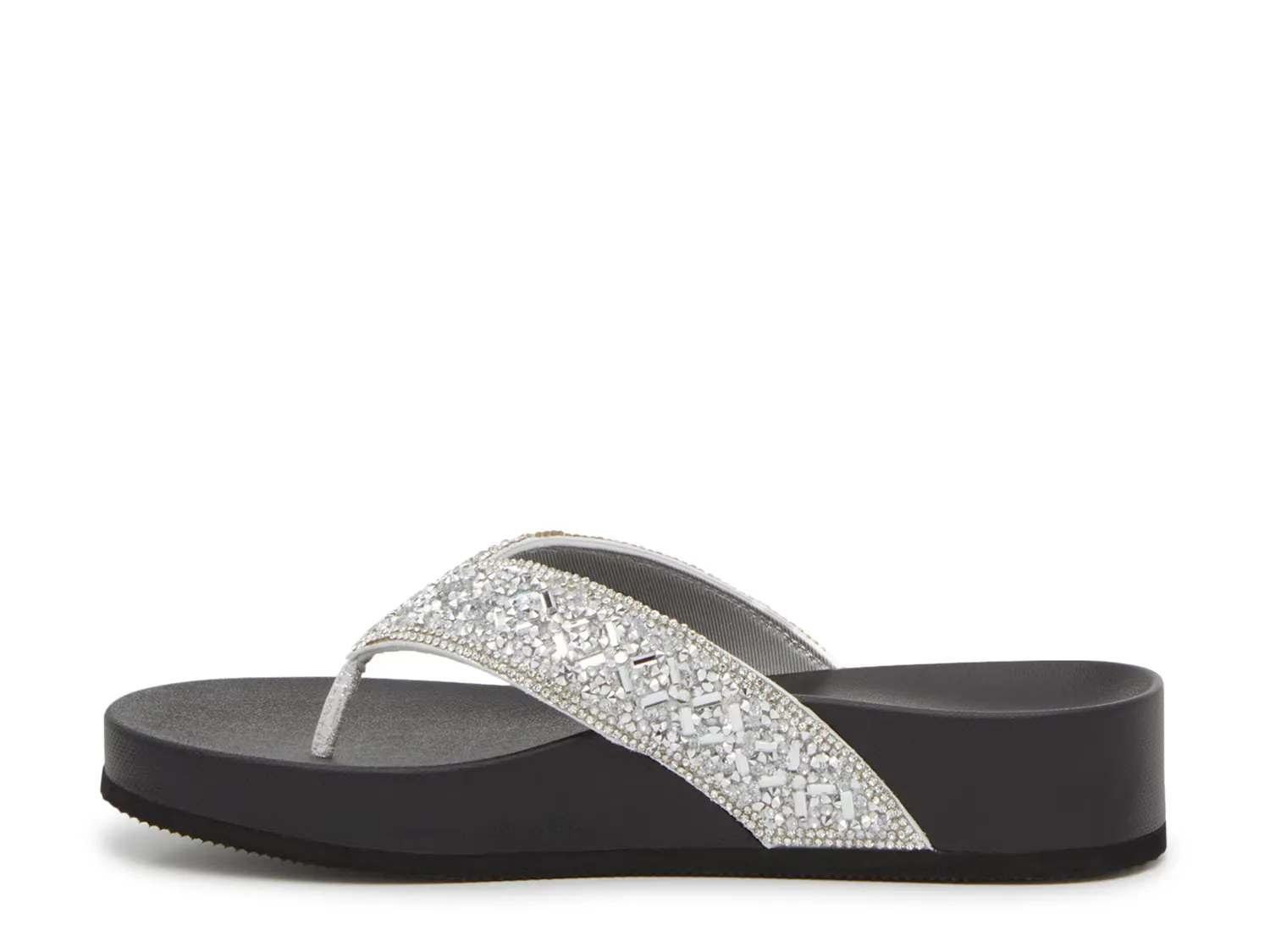 Сандалии Litny Wedge Flip Flop Kelly & Katie, черный/серебряный/металлик — фото 3
