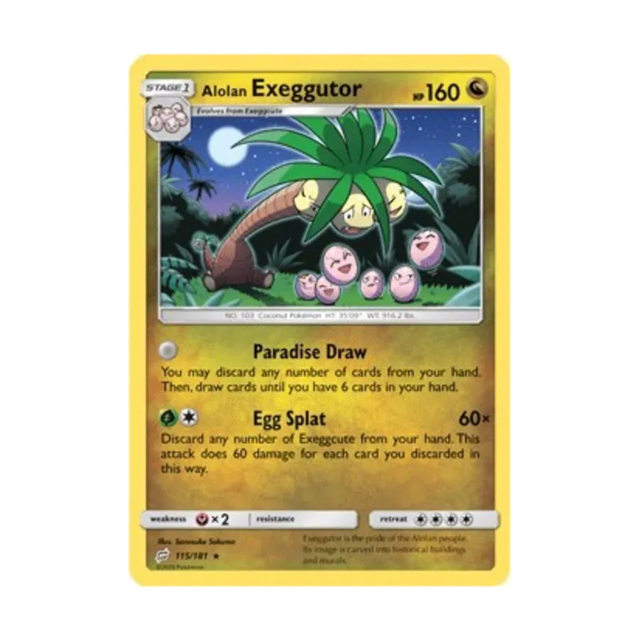 

CCG Алоланский Экзеггутор (115) (R) #115 (обратная голография), Pokemon - SM - Team Up - Singles