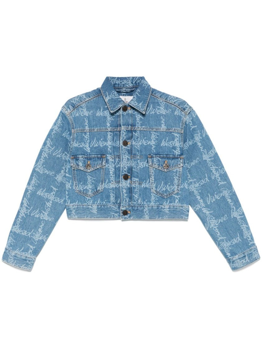 

Короткая куртка индиго с клапанами на карманах Vivienne Westwood