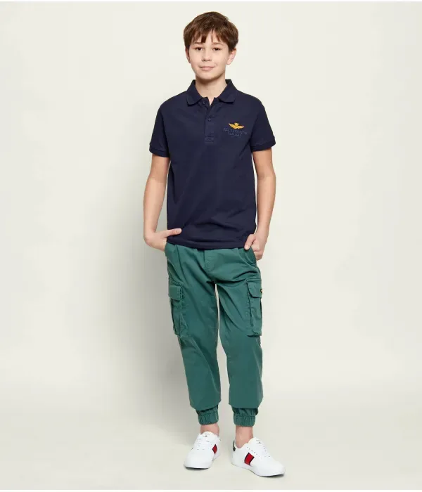 Полюс regular fit Aeronautica Militare, темно-синий — фото 2