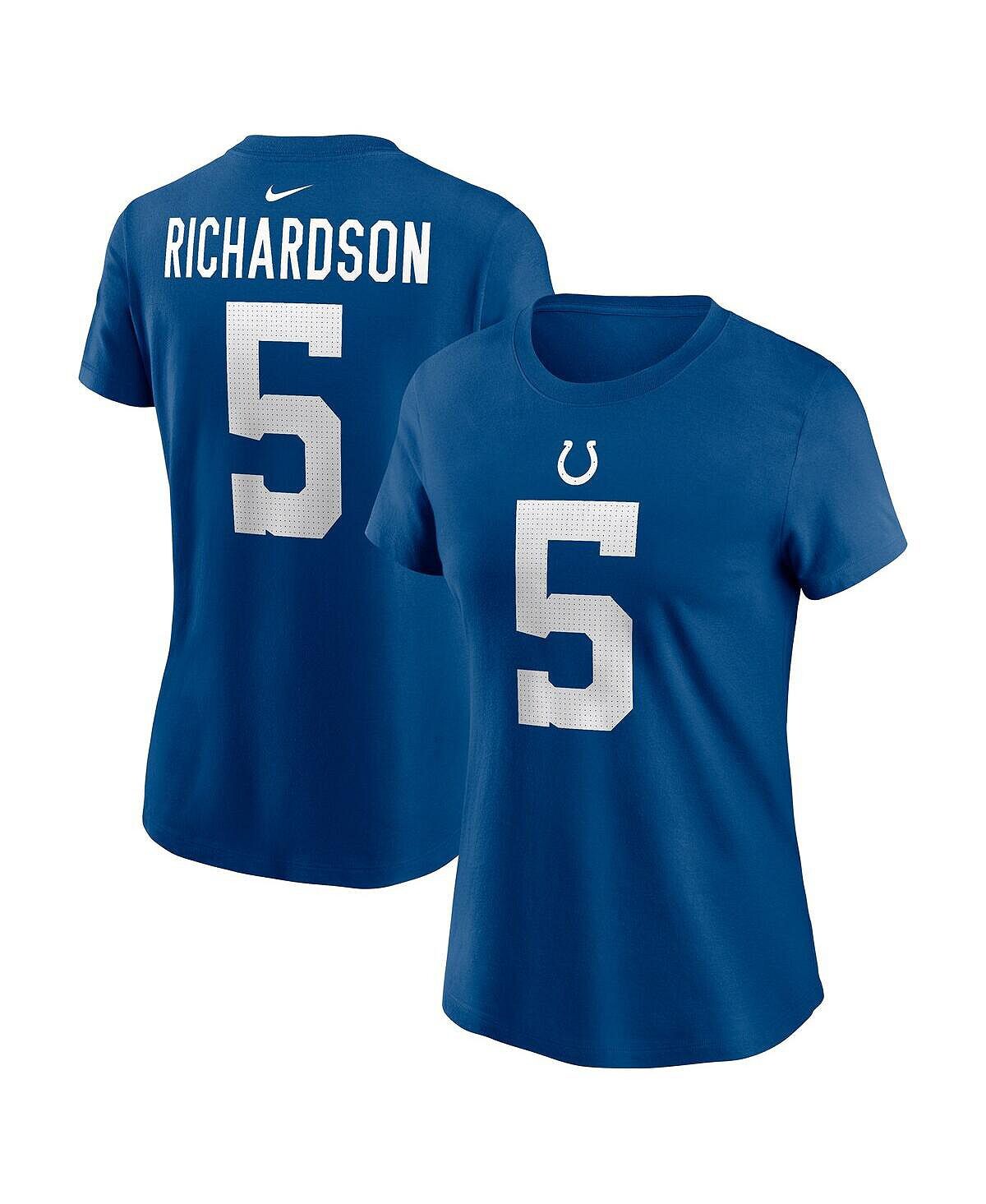 

Женская футболка с именем и номером игрока Энтони Ричардсона Royal Indianapolis Colts 2023 драфта НФЛ 2023 года Nike