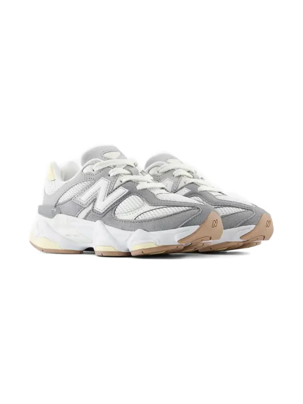 

Кроссовки из кожи с сетчатыми вставками 9060 New Balance Kids, серебряный