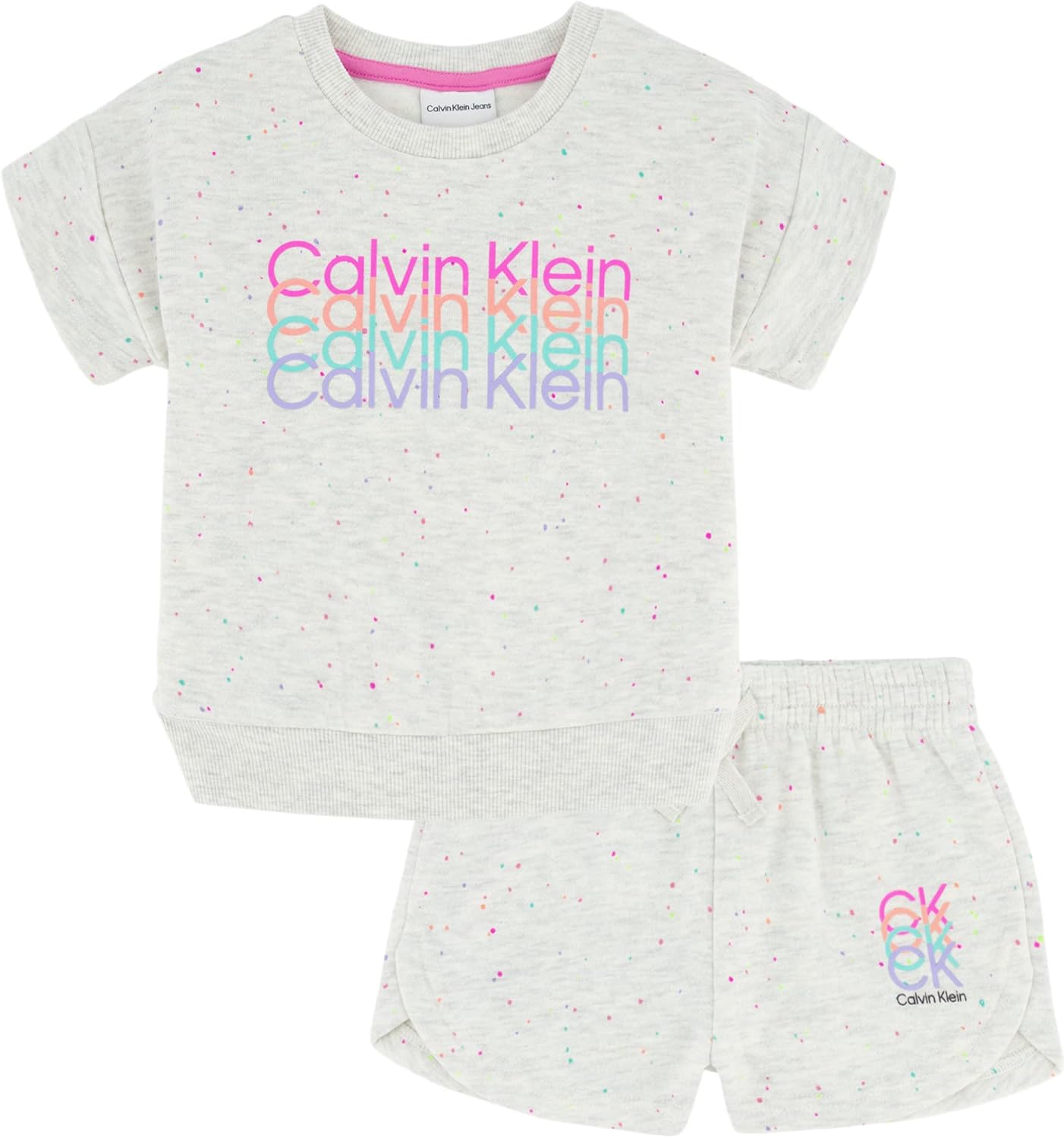 

Комплект шорт Calvin Klein Girls из двух предметов, Oatmeal Heather
