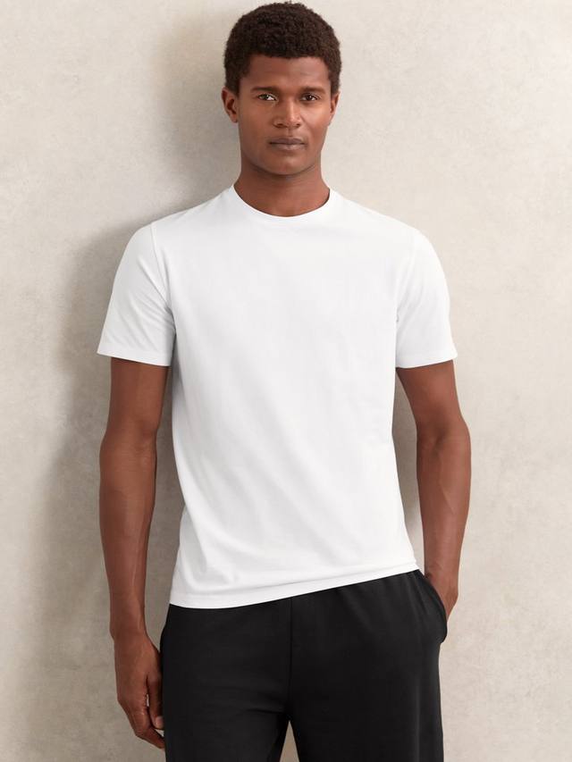 

Футболка Flex White с круглым вырезом из хлопковой смеси Reiss, Pack of 2