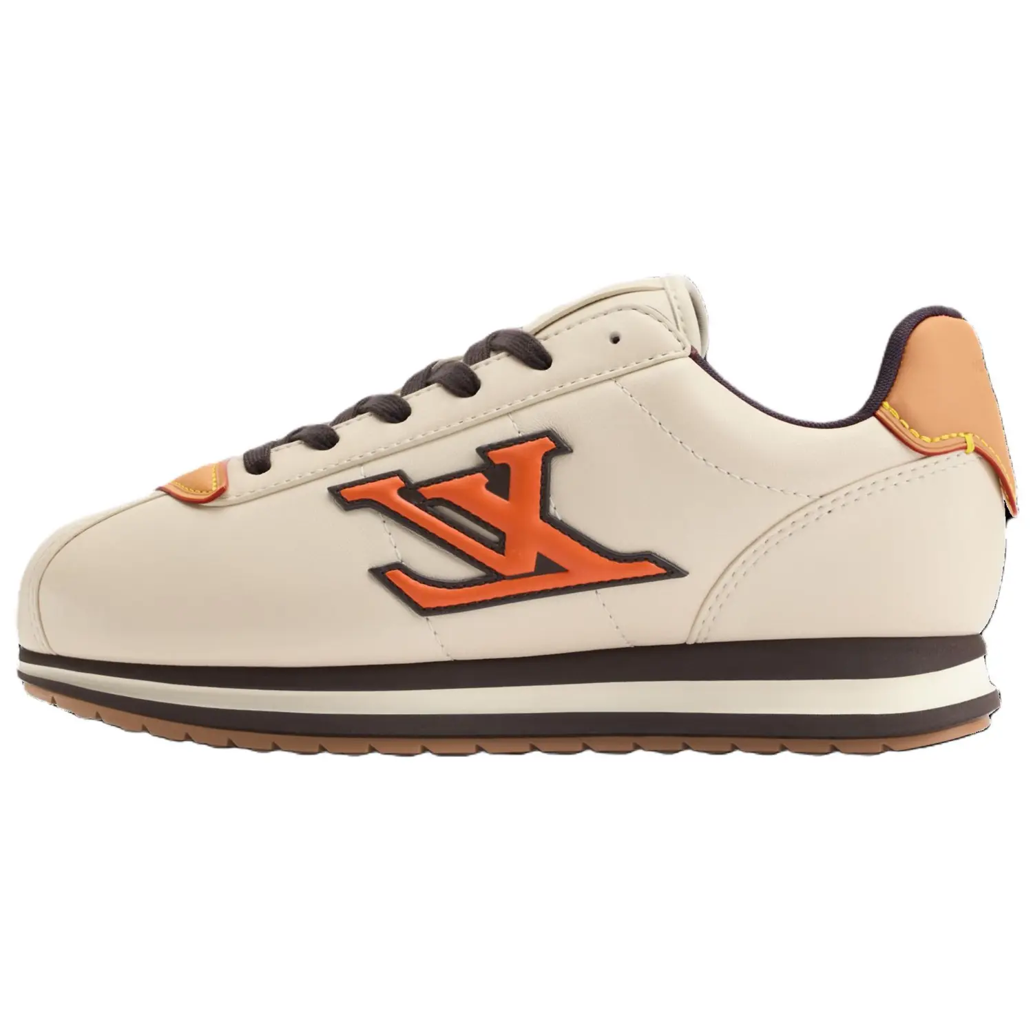 

Louis Vuitton Мужские низкие повседневные кроссовки Buttersoft бежевого цвета