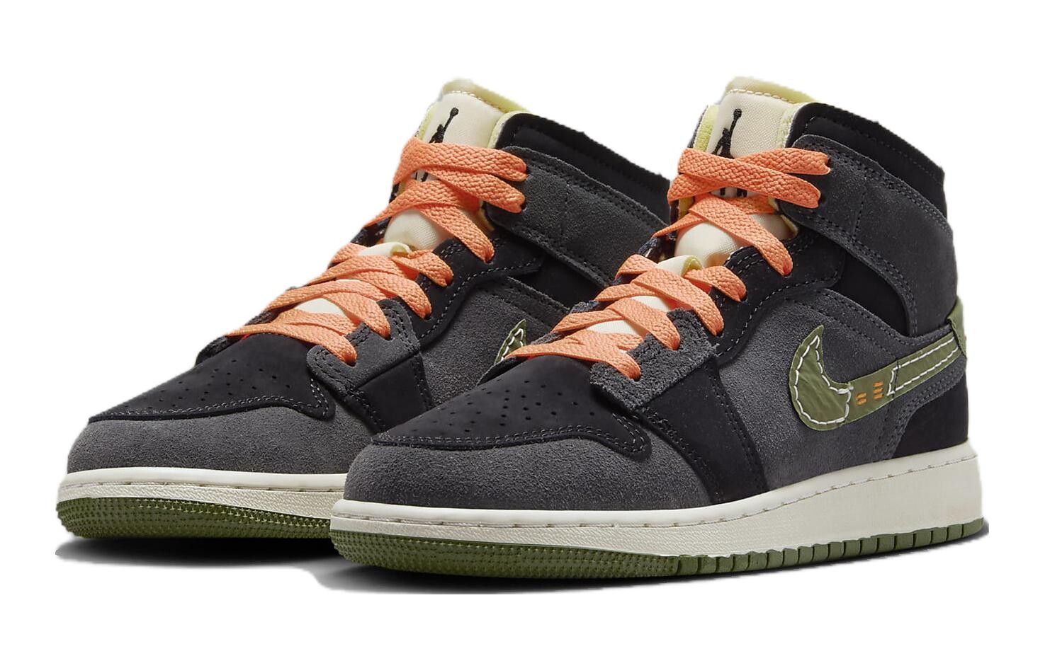 1 Mid SE Craft Антрацит Светло-оливковый GS Jordan, цвет Black Gray — фото 3