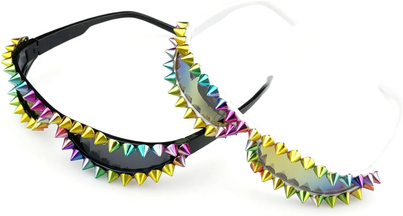 

Солнцезащитные очки Laureles Fashion Rivets Y2K, футуристические солнцезащитные очки обтекаемой формы для женщин и мужчин, спортивные солнцезащитные очки, C1