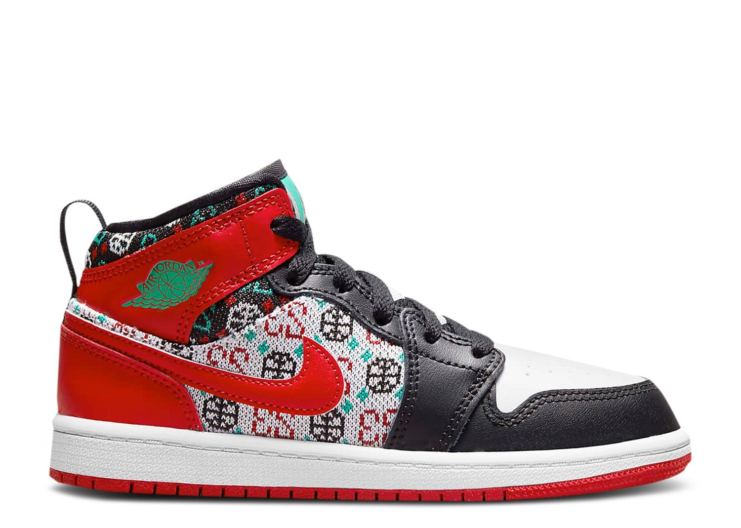 

Кроссовки Air Jordan Air Jordan 1 Mid Se Ps 'Ugly Christmas Sweater', красный