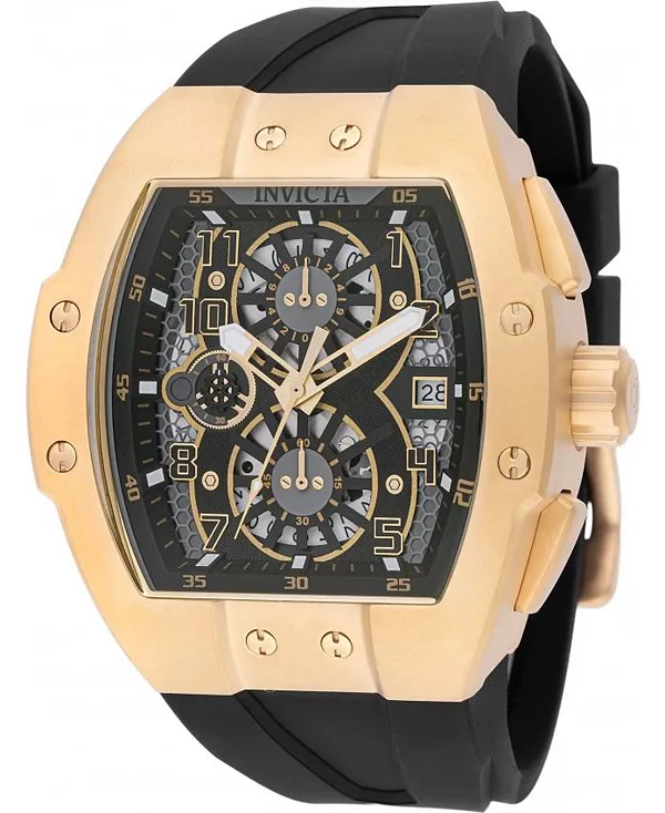 

Мужские часы Invicta Racing Quartz 48029 с тремя стрелками, черные, серые, с прозрачным циферблатом Invicta, black