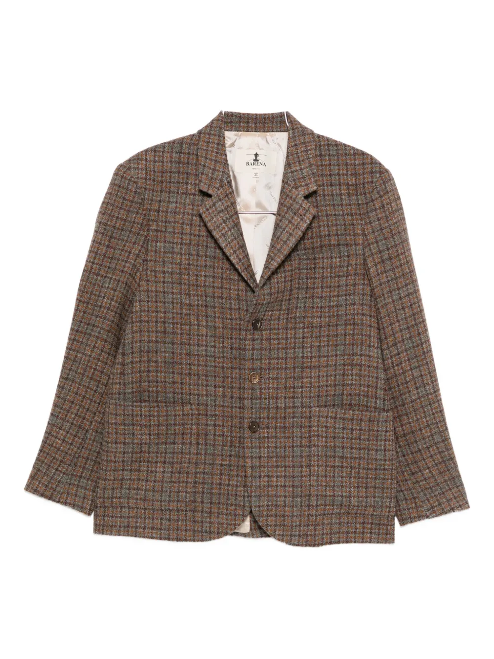 

Пиджак в клетку на трех пуговицах Barena, коричневый