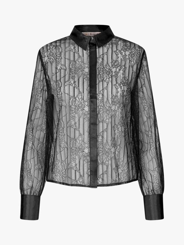 

Флоренс шифоновая блузка с кружевом A-VIEW, Black