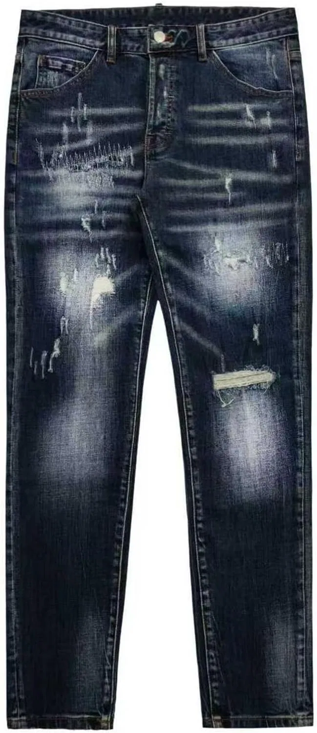 Джинсы, стрейч слим фит, градиент, Indigo
