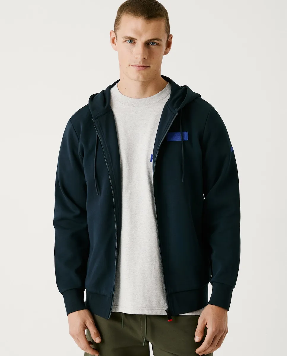 

Мужская спортивная куртка с капюшоном и застежкой-молнией Pepe Jeans, тёмно-синий