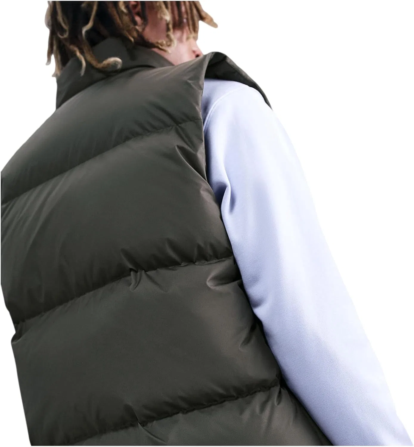 Мужской пуховый жилет Nike Therma-fit Club Puffer Vest 650, Sequoia/White — фото 4