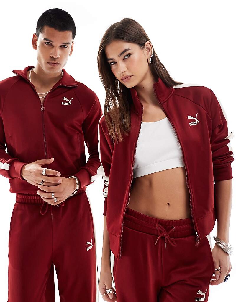 

PUMA – Iconic T7 – спортивная куртка бордового цвета