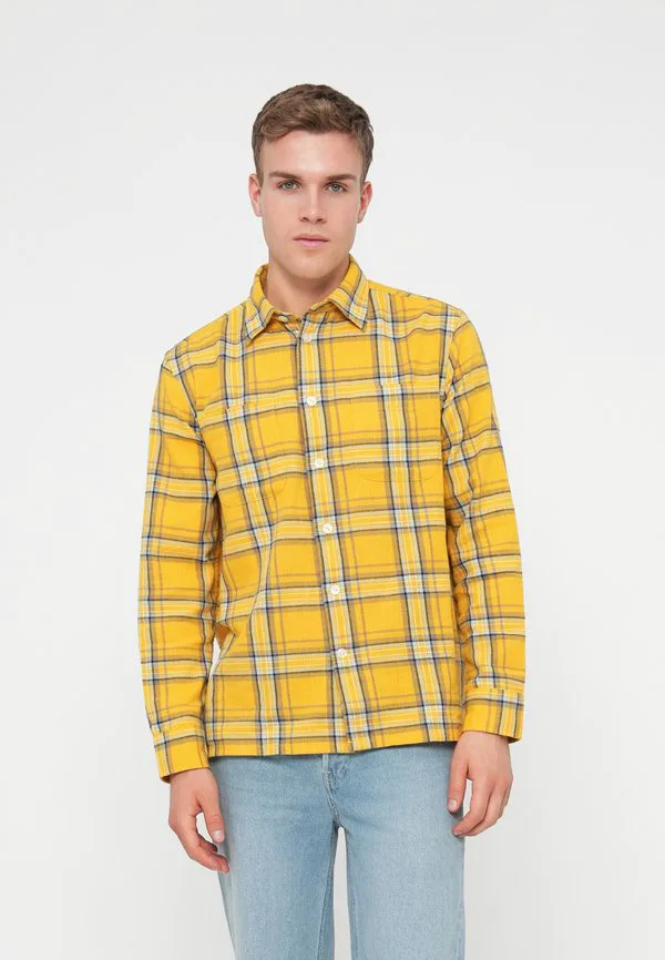 Рубашка свободного кроя из фактурной саржи в клетку. Tommy Hilfiger, Midway Yellow